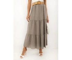 Italy Moda Spódnica-MO-SD-25013.48-ciemny bezowy