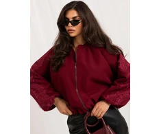 Italy Moda Moteriška striukė MI-KR-3537.74 bordo spalvos