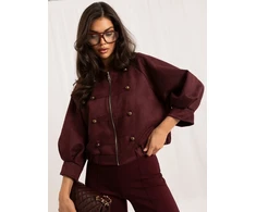 Italy Moda Moteriška striukė MI-KR-3546.65 bordo spalvos