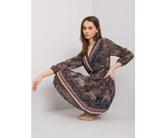 Italy Moda Suknelė-DHJ-SK-10201.93P-juoda-smėlio spalvos
