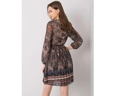 Italy Moda Suknelė-DHJ-SK-10201.93P-juoda-smėlio spalvos