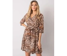 Italy Moda Suknelė-DHJ-SK-11092A.75P-juoda-smėlio spalvos