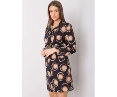 Italy Moda Suknelė-DHJ-SK-12765.11-juoda-smėlio spalvos