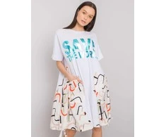 Italy Moda Suknelė-DHJ-SK-13117.41P-balta-smėlio spalvos
