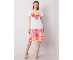 Italy Moda Suknelė-DHJ-SK-13119.26P-balta-rožinė