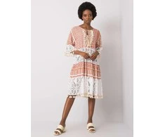 Italy Moda Suknelė-DHJ-SK-13567.41P-tamsiai oranžinė