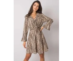 Italy Moda Suknelė-DHJ-SK-13891B.07P-juoda-smėlio spalvos