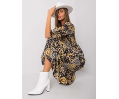 Italy Moda Suknelė-DHJ-SK-13965-1.61P-juoda-geltona
