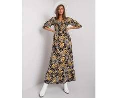 Italy Moda Suknelė-DHJ-SK-13965-1.61P-juoda-geltona