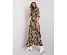 Italy Moda Suknelė-DHJ-SK-13965-1.61P-juoda-geltona