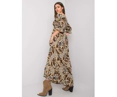 Italy Moda Suknelė-DHJ-SK-13965.71P-juoda-smėlio spalvos