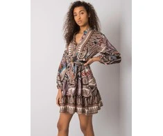 Italy Moda Suknelė-DHJ-SK-15053.61-juoda-smėlio spalvos