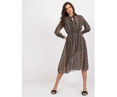 Italy Moda Suknelė-DHJ-SK-15177-1.04P-juoda-smėlio spalvos
