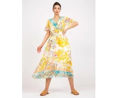 Italy Moda Suknelė-DHJ-SK-15967-1.01P-balta-geltona