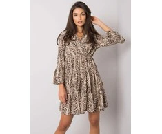 Italy Moda Suknelė-DHJ-SK-8777B-1.11P-juoda-smėlio spalvos