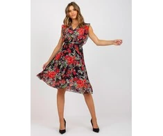Italy Moda Suknelė-DHJ-SK-N13198-3.05P-juoda-raudona