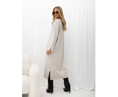 Suknelė Italy Moda Sukienka-IR-SK-AC-19756.81-smėlio spalva