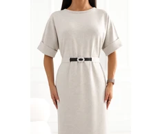Italy Moda Sukienka-IR-SK-W2578.80-smėlio spalva