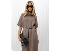 Suknelė Italy Moda Sukienka-IR-SK-YM925.84-ciemny bezowy