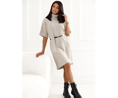 Suknelė Italy Moda Sukienka-IR-SK-YM925.84-smėlio spalva