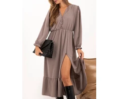 Italy Moda Sukienka-MI-SK-1061-2.02-ciemny bezowy