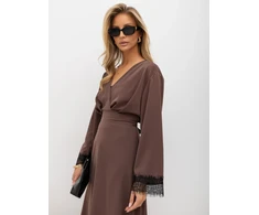 Italy Moda Sukienka-MI-SK-92477.18P-ciemny bezowy