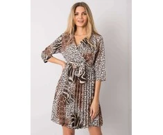 Italy Moda Suknelė-DHJ-SK-11092A-2.01P-juoda-smėlio spalvos