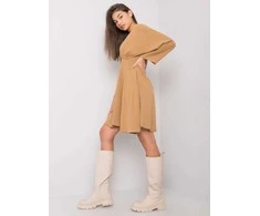 Italy Moda Suknelė-DHJ-SK-11981B.19-tamsiai smėlio spalvos