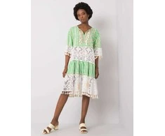 Italy Moda Suknelė-DHJ-SK-13567.41P-balta-žalia
