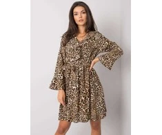 Italy Moda Suknelė-DHJ-SK-13891B-2.72P-juoda-smėlio spalvos