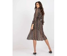 Italy Moda Suknelė-DHJ-SK-15177-1.04P-juoda-smėlio spalvos