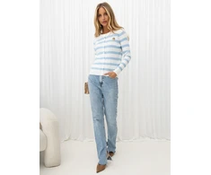 Italy Moda Sweter-IR-SW-57886.36-šviesiai mėlyna