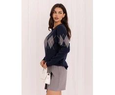 Italy Moda Sweter-IR-SW-57889.76-tamsiai mėlyna
