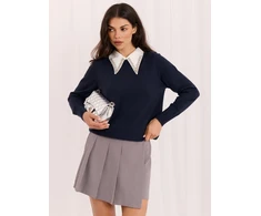 Italy Moda Sweter-IR-SW-57939-2.18-tamsiai mėlyna