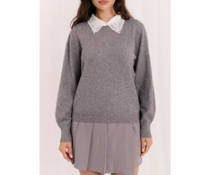 Italy Moda Sweter-IR-SW-A6-9618.29-pilka