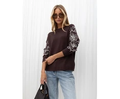 Italy Moda Sweter-IR-SW-C17123.98-ciemny ruda