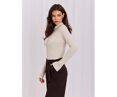 Italy Moda Sweter-IR-SW-JK7879.76-jasny smėlio spalva