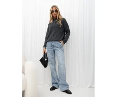 Italy Moda Sweter-IR-SW-K17003.99-ciemny pilka