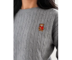 Italy Moda Sweter-IR-SW-QF3080.70-pilka
