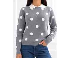 Italy Moda Sweter-IR-SW-QF3203.18-pilka
