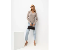 Italy Moda Sweter-IR-SW-QF6137.07-smėlio spalva