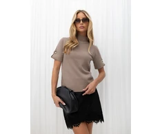 Italy Moda Sweter-IR-SW-QF9286.69-ciemny bezowy