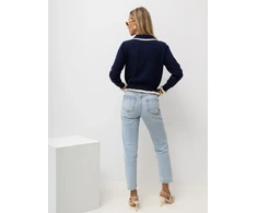 Italy Moda Sweter-IR-SW-QF9581.13-tamsiai mėlyna