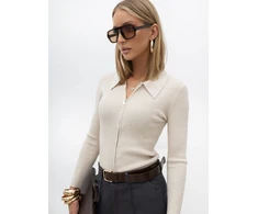 Italy Moda Sweter-IR-SW-RR1315.55-smėlio spalva