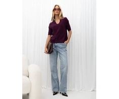 Italy Moda Sweter-IT-SW-2601.51-ciemny violetinė