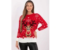 Italy Moda Sweter-MI-SW-0212.89-raudona