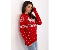 Italy Moda Sweter-MI-SW-19128.34-raudona