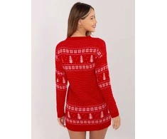 Italy Moda Sweter-MI-SW-20298.97-raudona