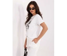 Italy Moda Marškinėliai moterims-IR-TS-R2699.67-ecru