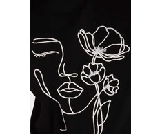 Italy Moda Marškinėliai moterims-IR-TS-R2699.67-juoda